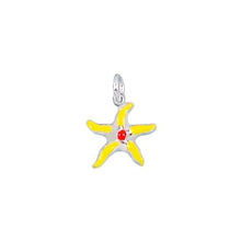 Load image into Gallery viewer, Sterling Silver Enamel, 13.0mm Width by 3.5mm Length by 13.9mm Height, Starfish Charm. Quantity Per Pack: 2 Pieces.
