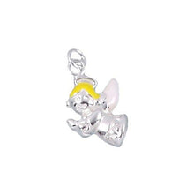 Load image into Gallery viewer, Sterling Silver Enamel, 13.4mm Width by 6.4mm Length by 19.9mm Height, Angel Charm. Quantity Per Pack: 2 Pieces.
