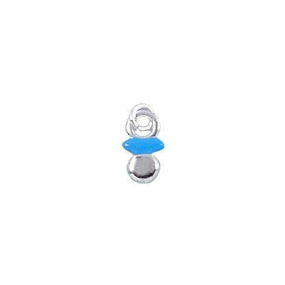 Sterling Silver Enamel, 6.1mm Width by 1.4mm Length by 10.9mm Height, Pacifier Charm. Quantity Per Pack: 6 Pieces.