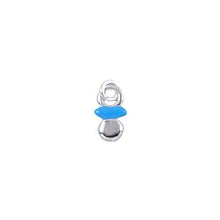 Load image into Gallery viewer, Sterling Silver Enamel, 6.1mm Width by 1.4mm Length by 10.9mm Height, Pacifier Charm. Quantity Per Pack: 6 Pieces.
