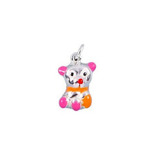 Load image into Gallery viewer, Sterling Silver Enamel, 10.8mm Width by 7.7mm Length by 16.5mm Height, Teddy Bear Charm. Quantity Per Pack: 2 Pieces.
