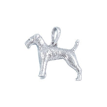 Load image into Gallery viewer, Sterling Silver Oxidized, 21.2mm Width by 5.8mm Length by 17.7mm Height, Airedale Terrier Dog Pendant. Quantity Per Pack: 1 Piece.
