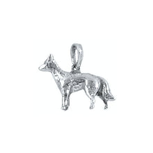 Load image into Gallery viewer, Sterling Silver Oxidized, 20.8mm Width by 4.9mm Length by 16.2mm Height, German Shepherd Dog Pendant. Quantity Per Pack: 1 Piece.
