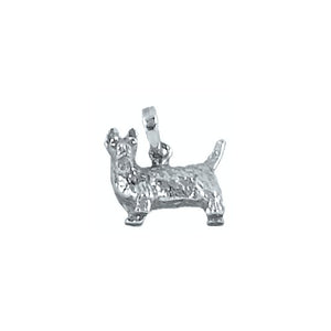 Sterling Silver Oxidized, 15.4mm Width by 8.6mm Length by 11.0mm Height, Scottish Terrier Dog Pendant. Quantity Per Pack: 1 Piece.