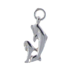 Load image into Gallery viewer, Sterling Silver, 1.9mm Width by 7.0mm Length by 14.4mm Height, Dolphins Charm. Quantity Per Pack: 6 Pieces.
