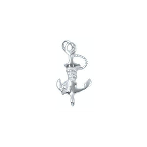 Sterling Silver, 9.8mm Width by 3.0mm Length by 18.4mm Height, Anchor Charm. Quantity Per Pack: 4 Pieces.