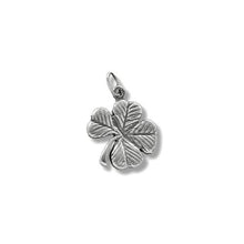 Load image into Gallery viewer, Sterling Silver Oxidized, 11.4mm Width by 1.3mm Length by 13.2mm Height, Clover Charm. Quantity Per Pack: 3 Pieces.
