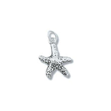 Load image into Gallery viewer, Sterling Silver, 13.5mm Width by 2.6mm Length by 16.3mm Height, Starfish Charm. Quantity Per Pack: 3 Pieces.
