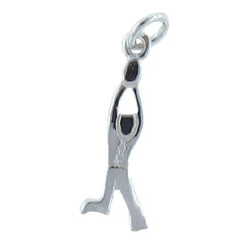 Sterling Silver, 5.0mm Width by 1.3mm Length by 15.1mm Height, Swimmer Charm. Quantity Per Pack: 6 Pieces.