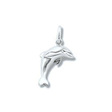 Load image into Gallery viewer, Sterling Silver Oxidized, 12.4mm Width by 3.0mm Length by 17.8mm Height, Dolphin Pendant. Quantity Per Pack: 1 Piece.
