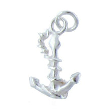 Load image into Gallery viewer, Sterling Silver, 8.5mm Width by 2.5mm Length by 14.0mm Height, Anchor Charm. Quantity Per Pack: 4 Pieces.
