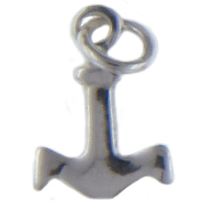 Sterling Silver, 6.5mm Width by 0.9mm Length by 9.1mm Height, Anchor Charm. Quantity Per Pack: 6 Pieces.