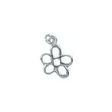 Load image into Gallery viewer, Sterling Silver, 12.1mm Width by 1.3mm Length by 16.2mm Height, Flower Charm. Quantity Per Pack: 4 Pieces.
