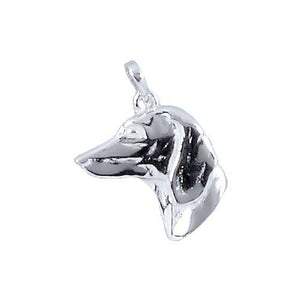 Sterling Silver, 18.0mm Width by 2.3mm Length by 19.8mm Height, Dachshund Dog Charm. Quantity Per Pack: 1 Piece.