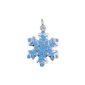 Sterling Silver, 16.4mm Width by 1.7mm Length by 21.4mm Height, Enamel Snowflake Charm. Quantity Per Pack: 1 Piece.