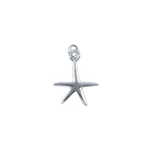 Load image into Gallery viewer, Sterling Silver, 13.4mm Width by 1.8mm Length by 15.8mm Height, Starfish Charm. Quantity Per Pack: 4 Pieces.
