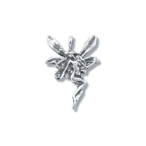 Sterling Silver Oxidized, 16.1mm Width by 3.7mm Length by 23.3mm Height, Fairy Charm. Quantity Per Pack: 2 Pieces.