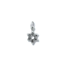 Load image into Gallery viewer, Sterling Silver Oxidized, 6.8mm Width by 1.1mm Length by 10.9mm Height, Star of David Charm. Quantity Per Pack: 5 Pieces.
