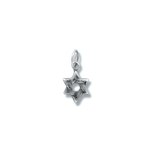 Sterling Silver Oxidized, 6.8mm Width by 1.1mm Length by 10.9mm Height, Star of David Charm. Quantity Per Pack: 5 Pieces.