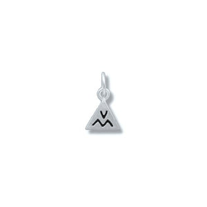 Sterling Silver, 7.0mm Width by 1.0mm Length by 8.6mm Height, Triangle Pendant. Quantity Per Pack: 10 Pieces.