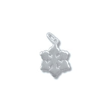 Load image into Gallery viewer, Sterling Silver, 11.0mm Width by 0.7mm Length by 15.1mm Height, Snowflake Pendant. Quantity Per Pack: 4 Pieces.
