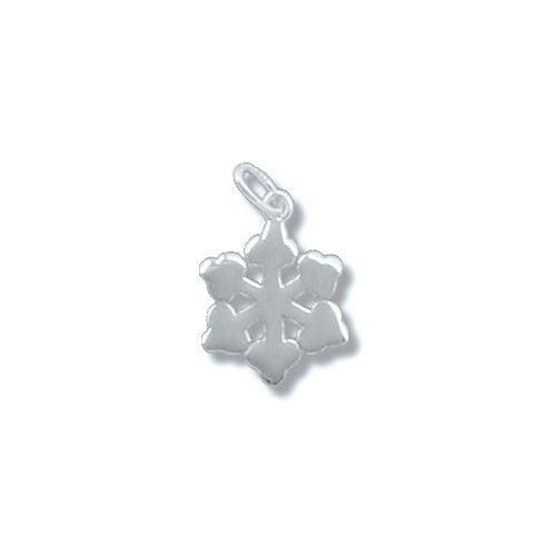 Sterling Silver, 11.0mm Width by 0.7mm Length by 15.1mm Height, Snowflake Pendant. Quantity Per Pack: 4 Pieces.