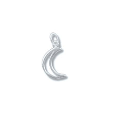 Load image into Gallery viewer, Sterling Silver, 8.2mm Width by 0.8mm Length by 14.3mm Height, Moon Pendant. Quantity Per Pack: 10 Pieces.
