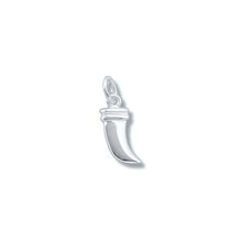 Load image into Gallery viewer, Sterling Silver, 5.3mm Width by 2.0mm Length by 12.8mm Height, Animal Tooth Pendant. Quantity Per Pack: 5 Pieces.
