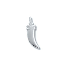 Load image into Gallery viewer, Sterling Silver, 6.4mm Width by 1.6mm Length by 18.7mm Height, Animal Tooth Pendant. Quantity Per Pack: 2 Pieces.
