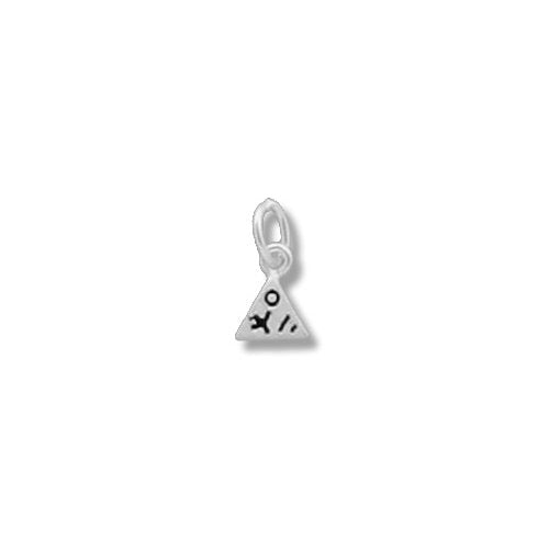 Sterling Silver, 7.0mm Width by 1.0mm Length by 8.6mm Height, Triangle Pendant. Quantity Per Pack: 10 Pieces.