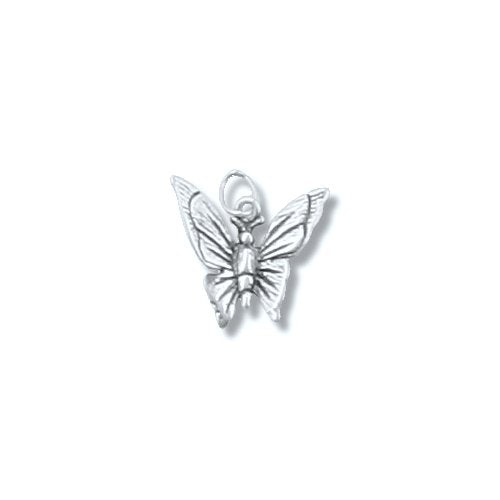 Sterling Silver Oxidized, 14.6mm Width by 1.6mm Length by 13.4mm Height, Butterfly Pendant. Quantity Per Pack: 2 Pieces.