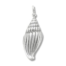 Load image into Gallery viewer, Sterling Silver Oxidized, 12.8mm Width by 3.8mm Length by 33.1mm Height, Shell Pendant. Quantity Per Pack: 2 Pieces.
