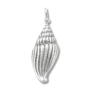 Sterling Silver Oxidized, 12.8mm Width by 3.8mm Length by 33.1mm Height, Shell Pendant. Quantity Per Pack: 2 Pieces.