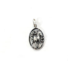 Load image into Gallery viewer, Sterling Silver Oxidized, 14.3mm Width by 1.6mm Length by 23.1mm Height, Unicorn Pendant. Quantity Per Pack: 2 Pieces.
