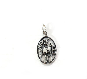 Sterling Silver Oxidized, 14.3mm Width by 1.6mm Length by 23.1mm Height, Unicorn Pendant. Quantity Per Pack: 2 Pieces.