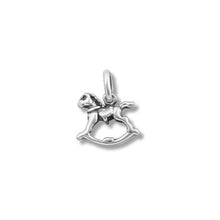 Load image into Gallery viewer, Sterling Silver Oxidized, 12.3mm Width by 3.6mm Length by 11.2mm Height, Rocking Horse Pendant. Quantity Per Pack: 5 Pieces.
