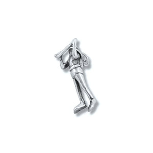 Sterling Silver Oxidized, 21.3mm Width by 7.7mm Length by 8.9mm Height, Scuba Diver Pendant. Quantity Per Pack: 1 Piece.