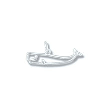 Load image into Gallery viewer, Sterling Silver, 21.8mm Width by 0.8mm Length by 6.9mm Height, Whale Pendant. Quantity Per Pack: 10 Pieces.
