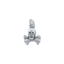 Load image into Gallery viewer, Sterling Silver Oxidized, 10.5mm Width by 2.4mm Length by 13.2mm Height, Skull Pendant. Quantity Per Pack: 5 Pieces.
