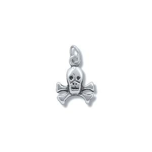 Sterling Silver Oxidized, 10.5mm Width by 2.4mm Length by 13.2mm Height, Skull Pendant. Quantity Per Pack: 5 Pieces.