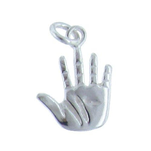 Sterling Silver, 9.9mm Width by 1.3mm Length by 13.2mm Height, Hand Charm. Quantity Per Pack: 4 Pieces.