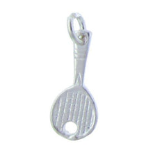 Load image into Gallery viewer, Sterling Silver, 5.8mm Width by 1.0mm Length by 13.4mm Height, Racket Charm. Quantity Per Pack: 4 Pieces.
