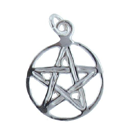 Sterling Silver, 12.7mm Width by 0.8mm Length by 16.2mm Height, Pentagram Charm. Quantity Per Pack: 4 Pieces.