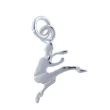 Load image into Gallery viewer, Sterling Silver, 10.2mm Width by 1.0mm Length by 10.5mm Height, Athlete in Long Jump Posture Charm. Quantity Per Pack: 2 Pieces.
