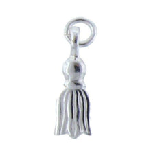 Load image into Gallery viewer, Sterling Silver, 4.7mm Width by 2.5mm Length by 14.0mm Height, Tassle Charm. Quantity Per Pack: 2 Pieces.
