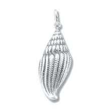 Load image into Gallery viewer, Sterling Silver, 12.5mm Width by 3.5mm Length by 32.1mm Height, Shell Charm. Quantity Per Pack: 1 Piece.
