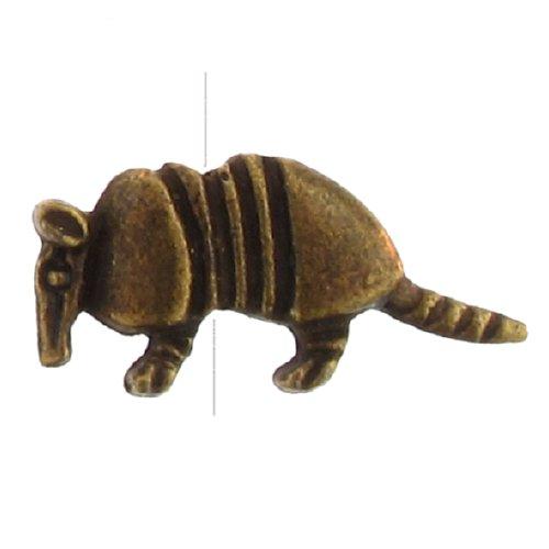 Pewter Gold Plated, 9.6mm Width by 4.1mm Length by 20.4mm Height, Armadillo Bali Bead. Quantity Per Pack: 20 Pieces.