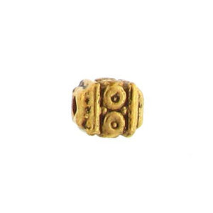 Pewter Gold Plated, 6.1mm Width by 5.1mm Length / Height, Textured Square Bali Bead. Quantity Per Pack: 66 Pieces.