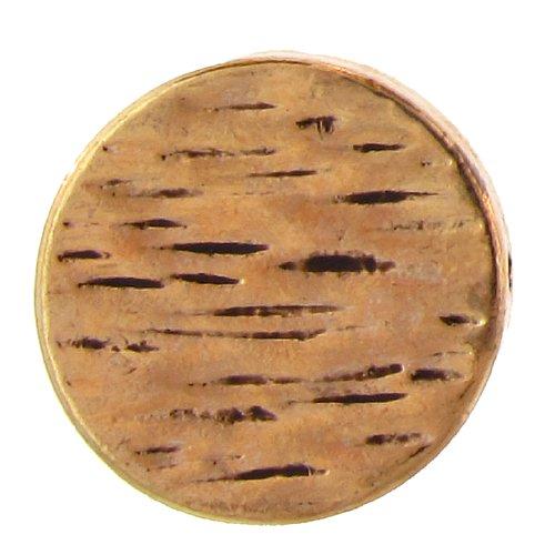 Pewter Gold Plated, 23.4mm Width / Length by 4.6mm Thickness, Circle Bali Bead. Quantity Per Pack: 2 Pieces.