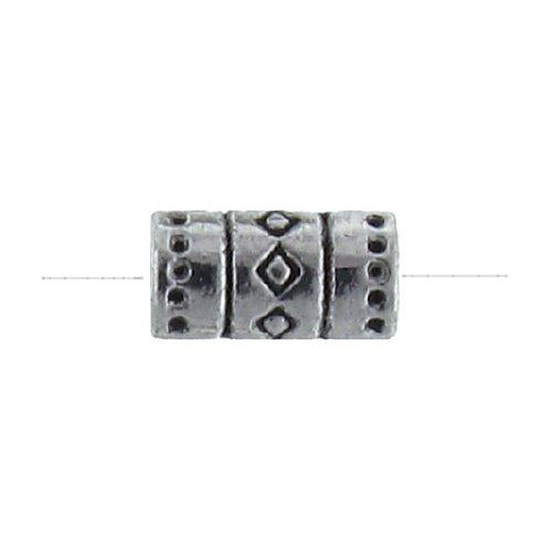 Pewter Oxidized, 4.9mm Width by 8.9mm Length by 3.2mm Thickness, Stamped Flat Rectangle Bali Bead. Quantity per pack: 84 Pieces.